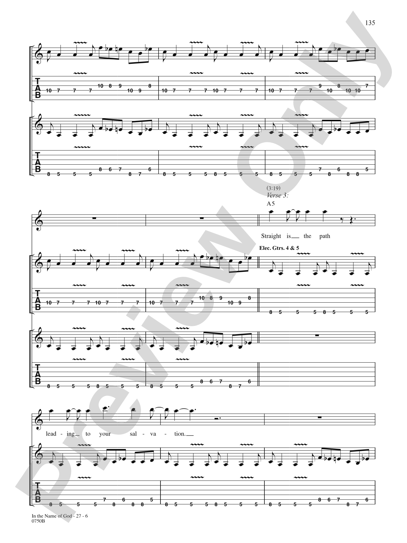 In the Name of God: Authentic Guitar TAB