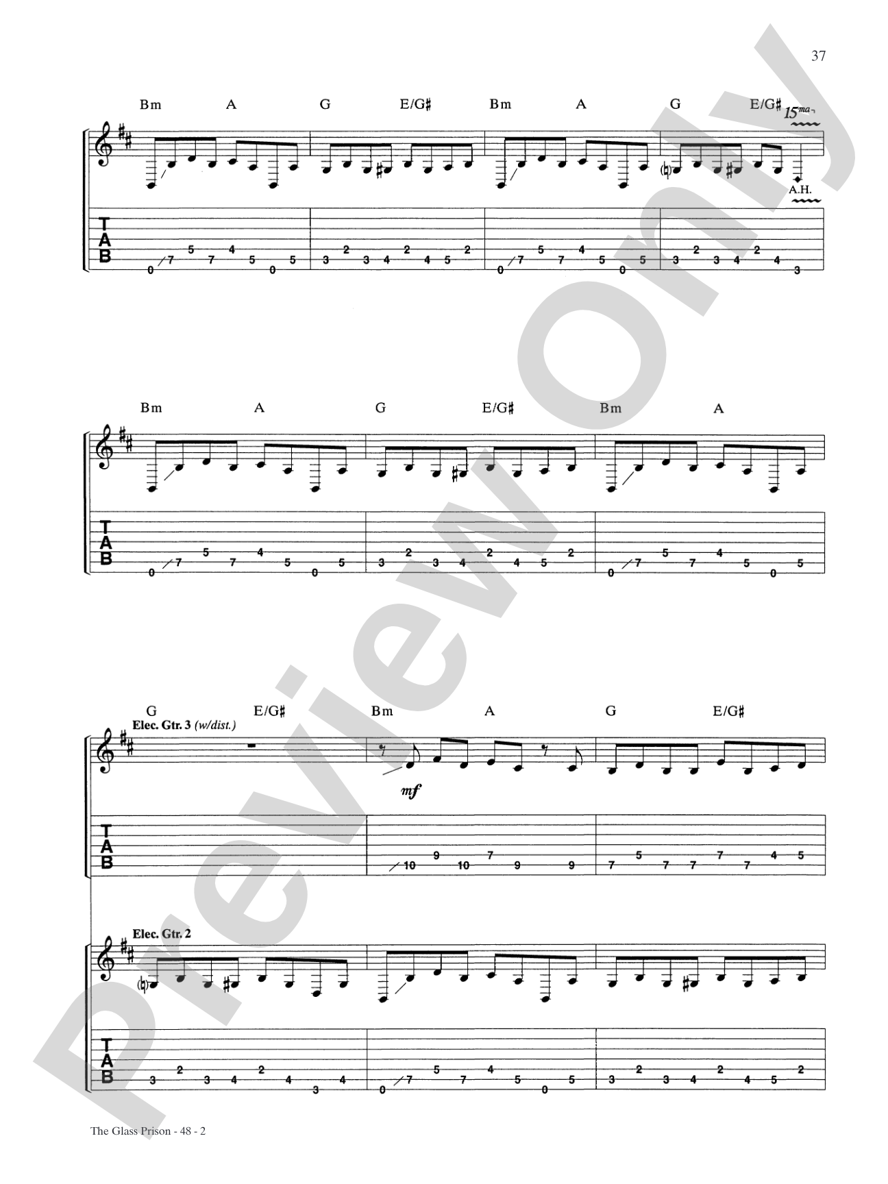 The Glass Prison: Authentic Guitar TAB