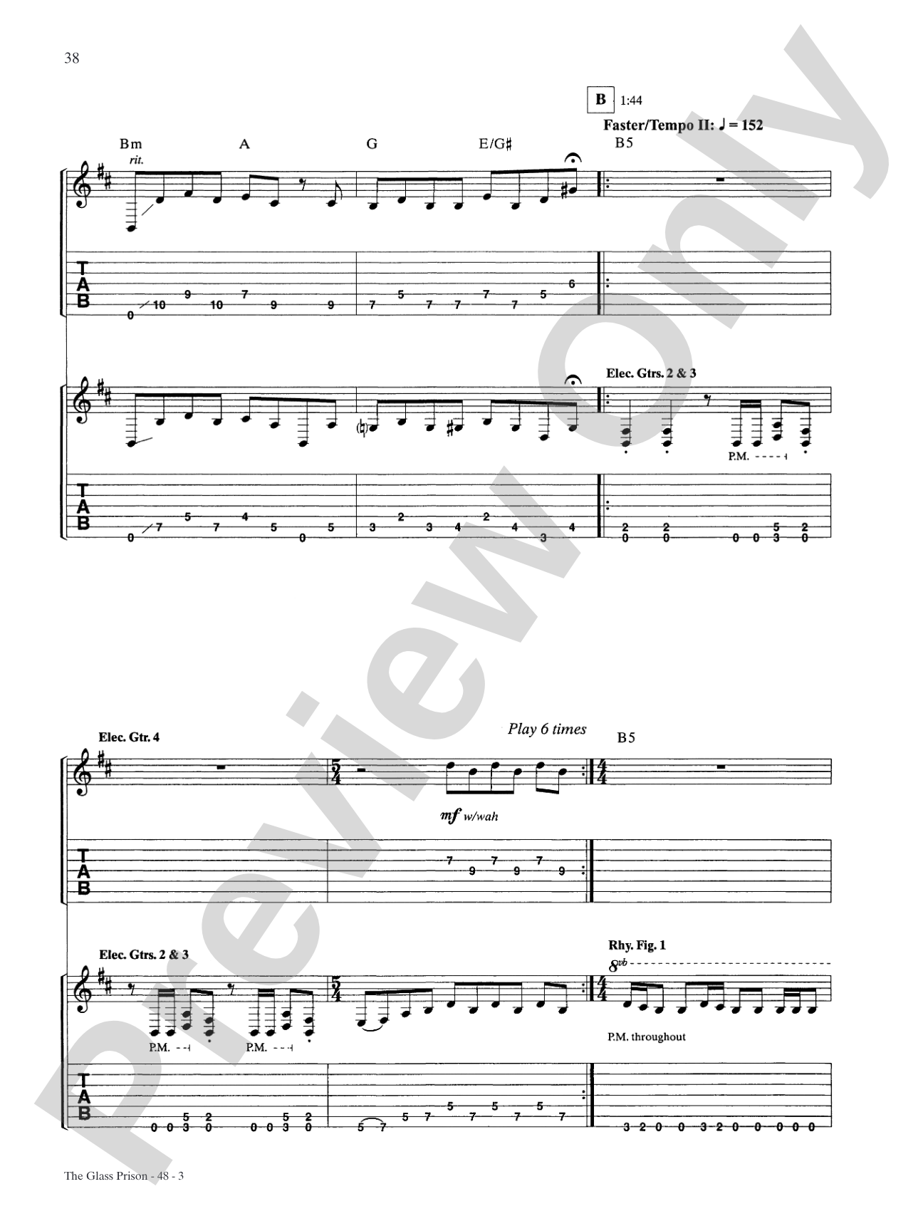 The Glass Prison: Authentic Guitar TAB