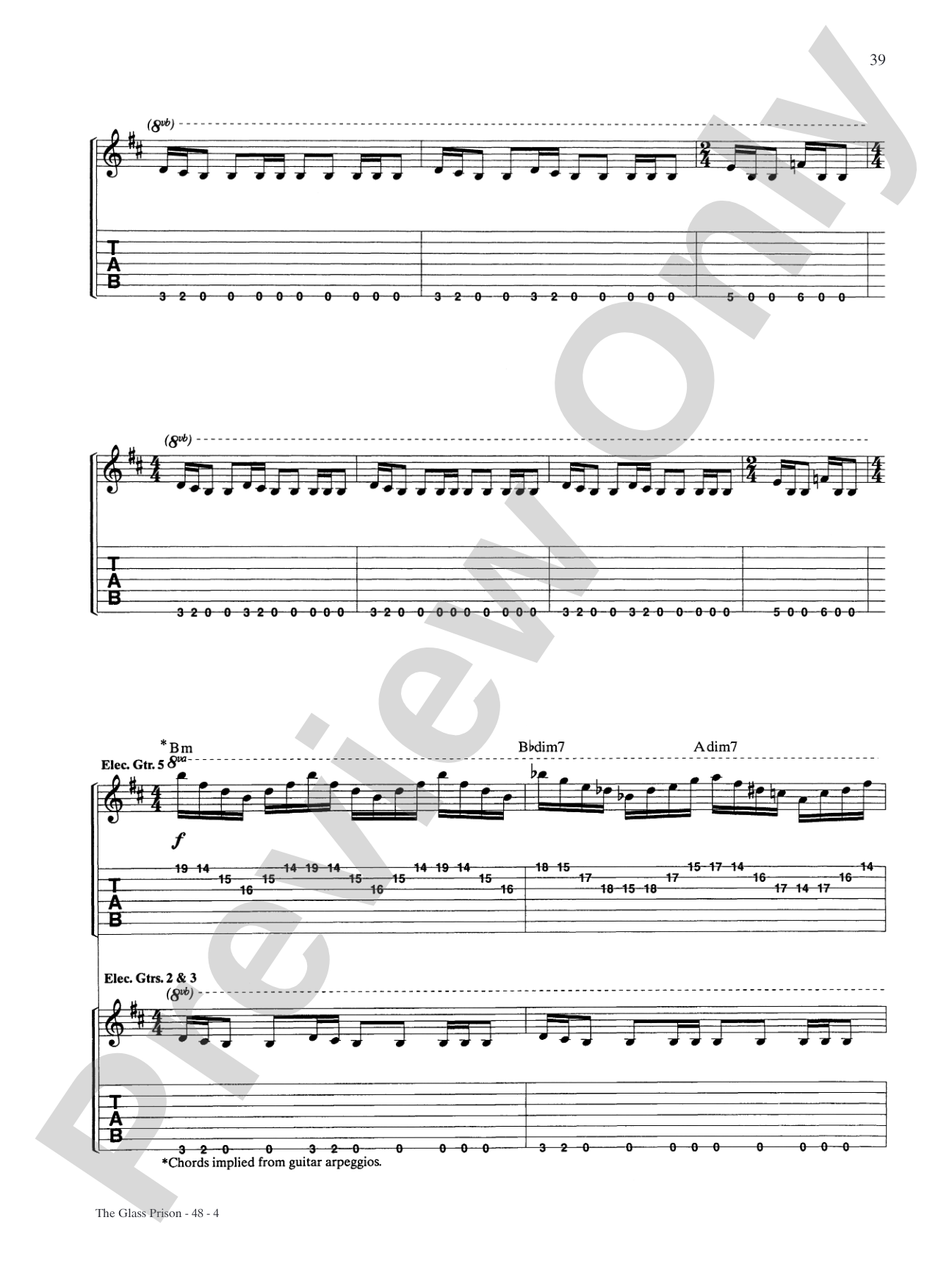 The Glass Prison: Authentic Guitar TAB