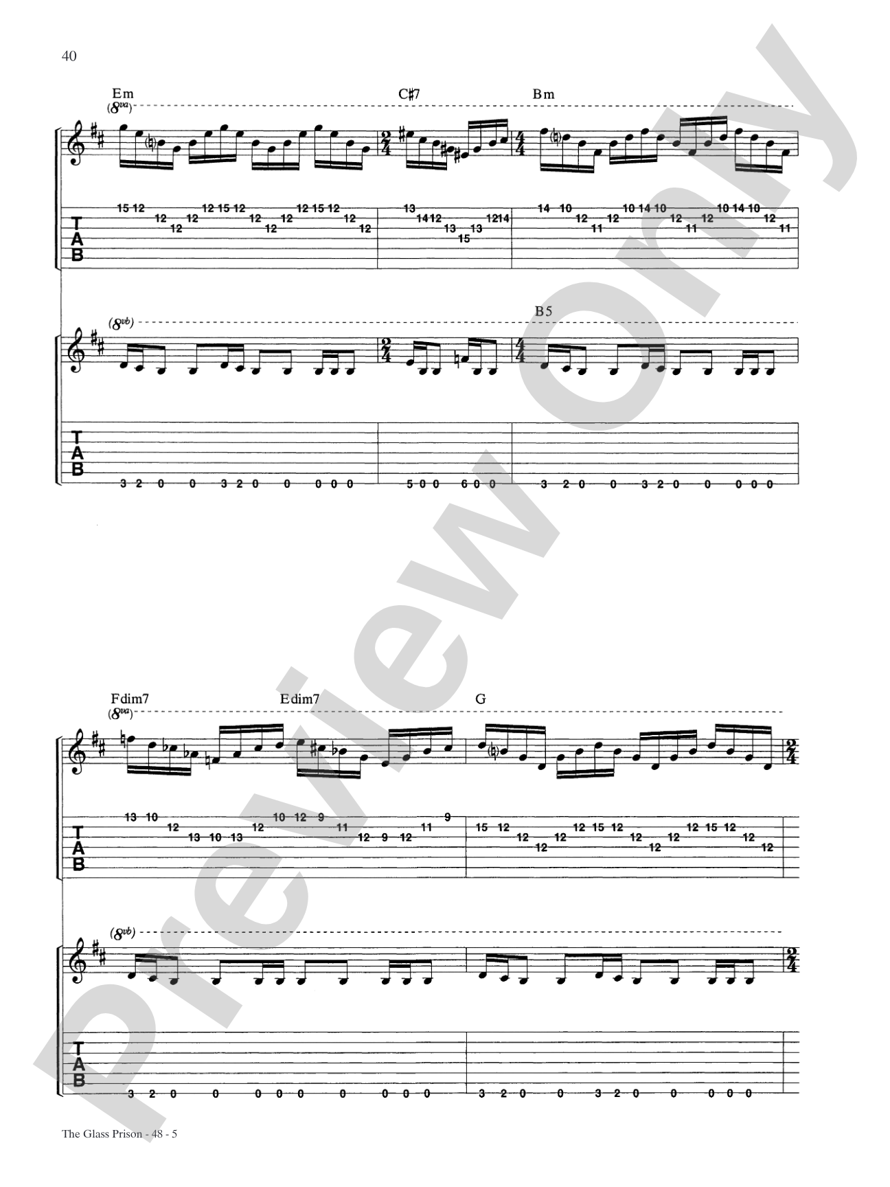 The Glass Prison: Authentic Guitar TAB