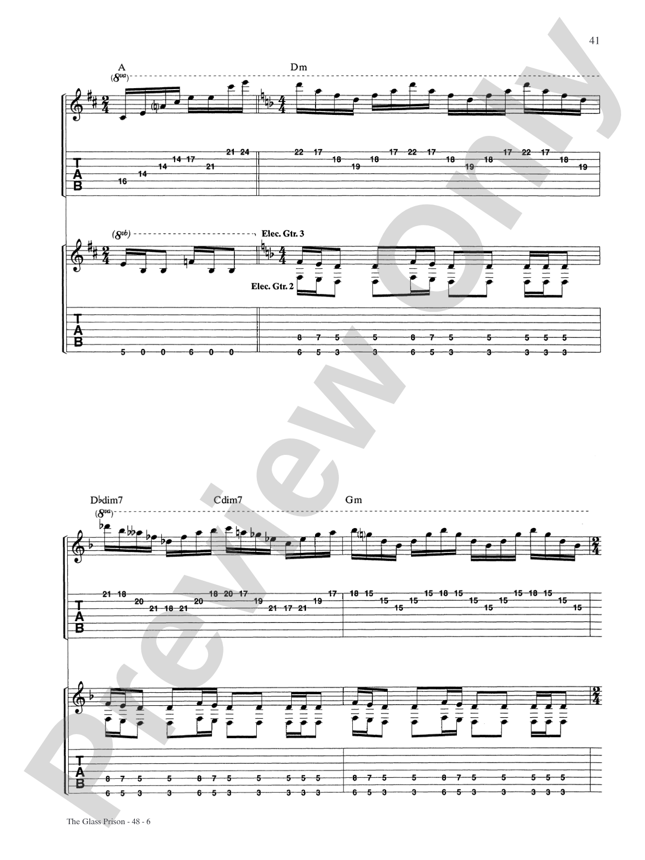 The Glass Prison: Authentic Guitar TAB