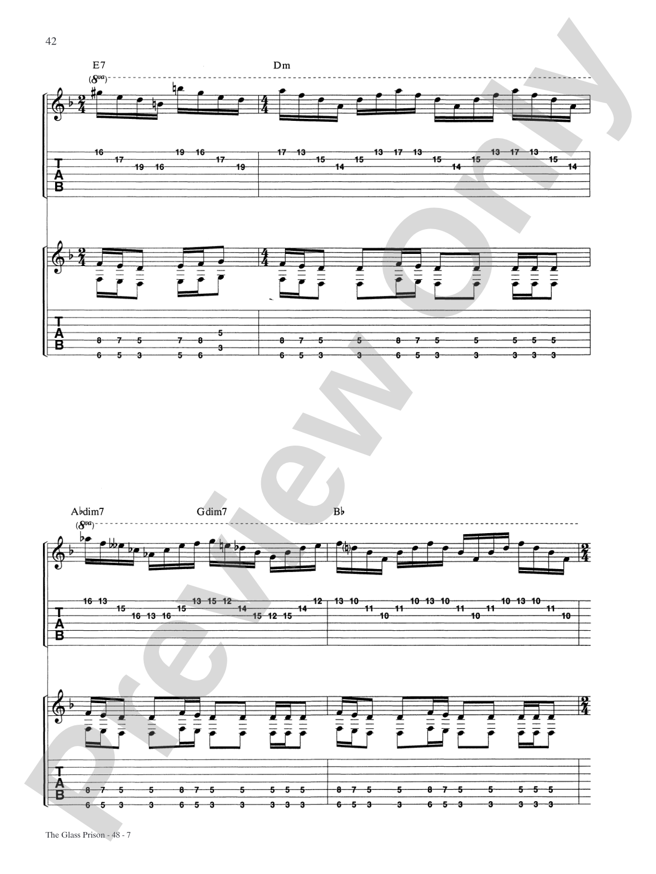 The Glass Prison: Authentic Guitar TAB