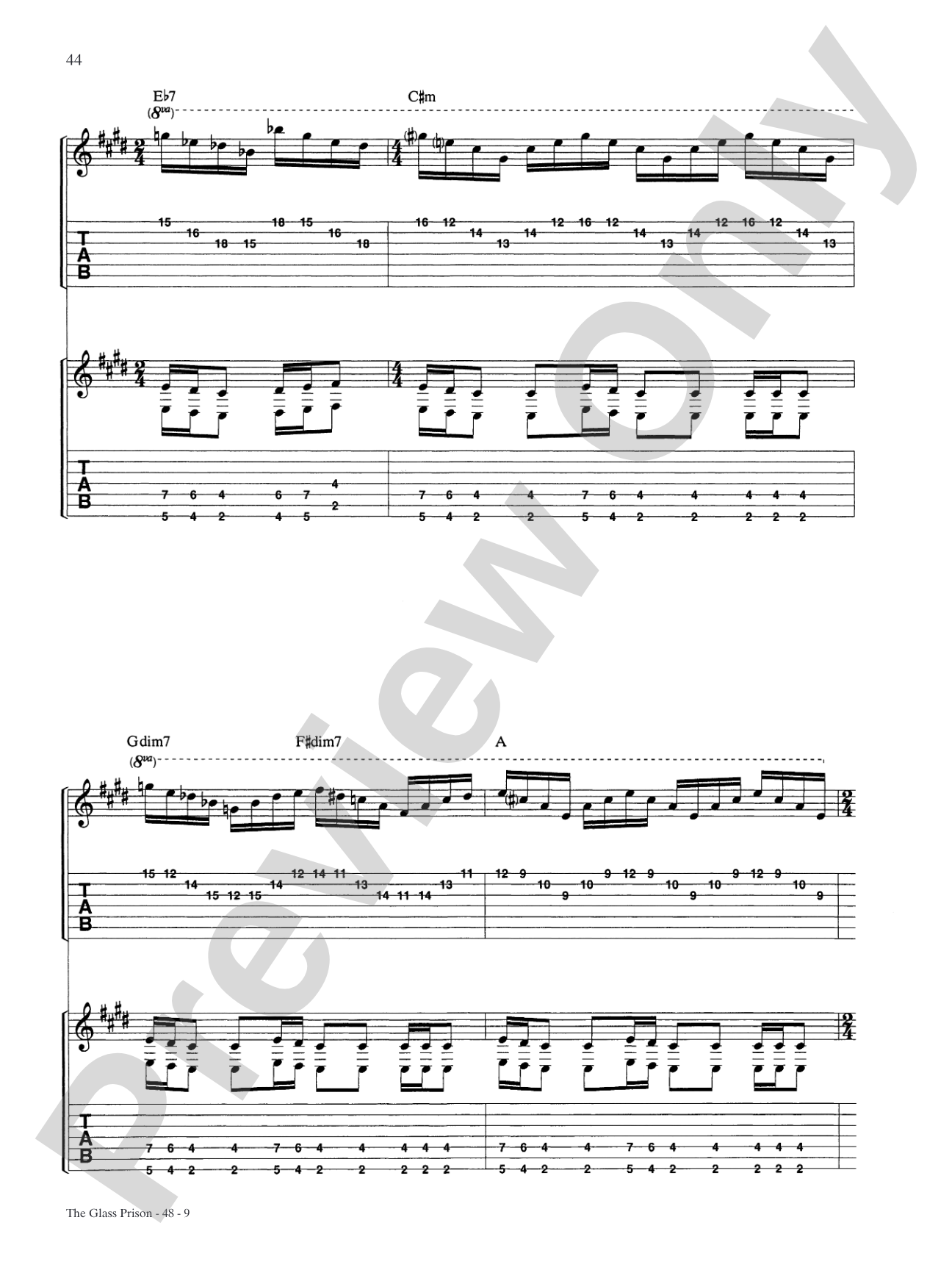 The Glass Prison: Authentic Guitar TAB
