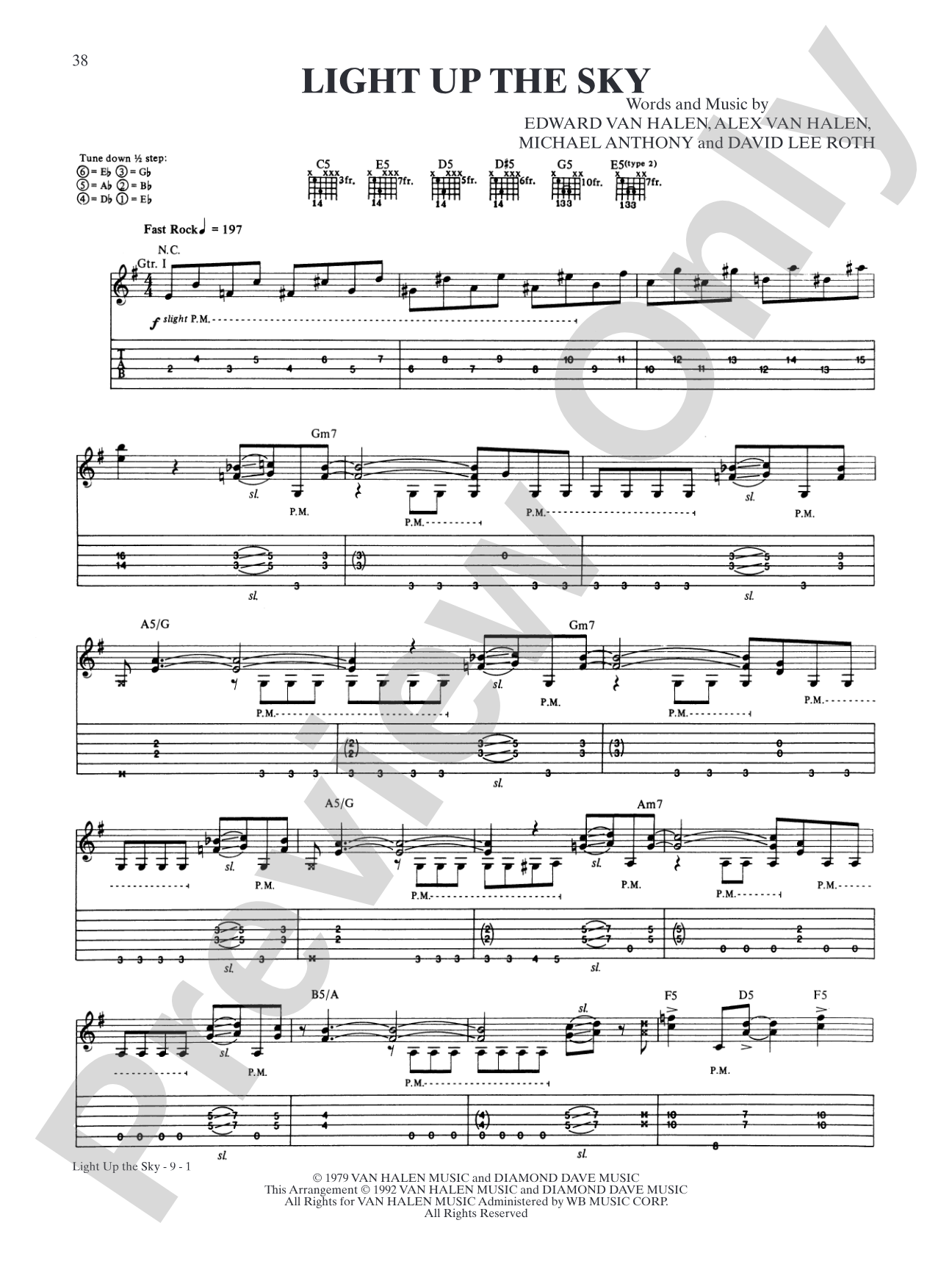 Light Up the Sky: Authentic Guitar TAB