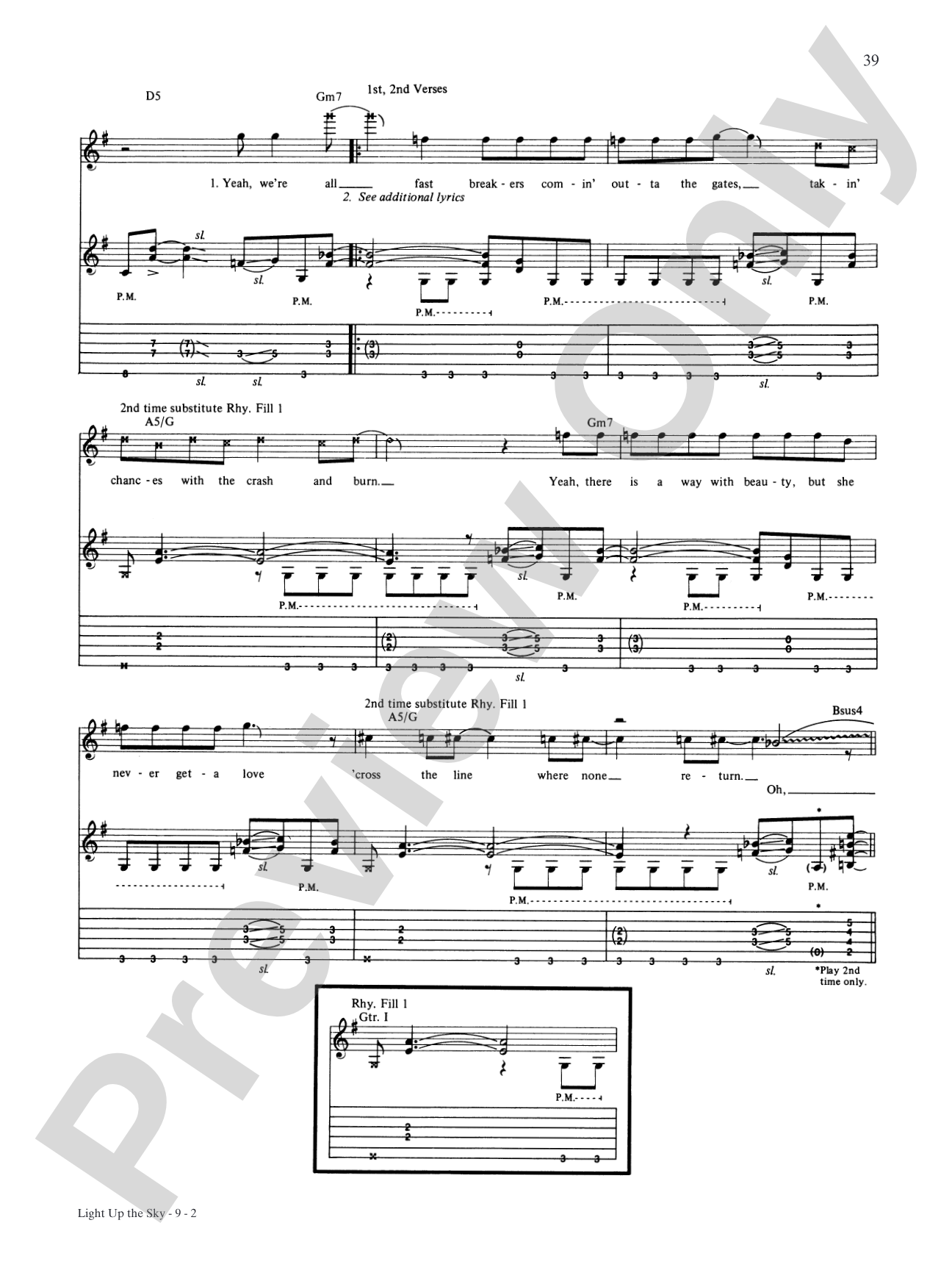 Light Up the Sky: Authentic Guitar TAB