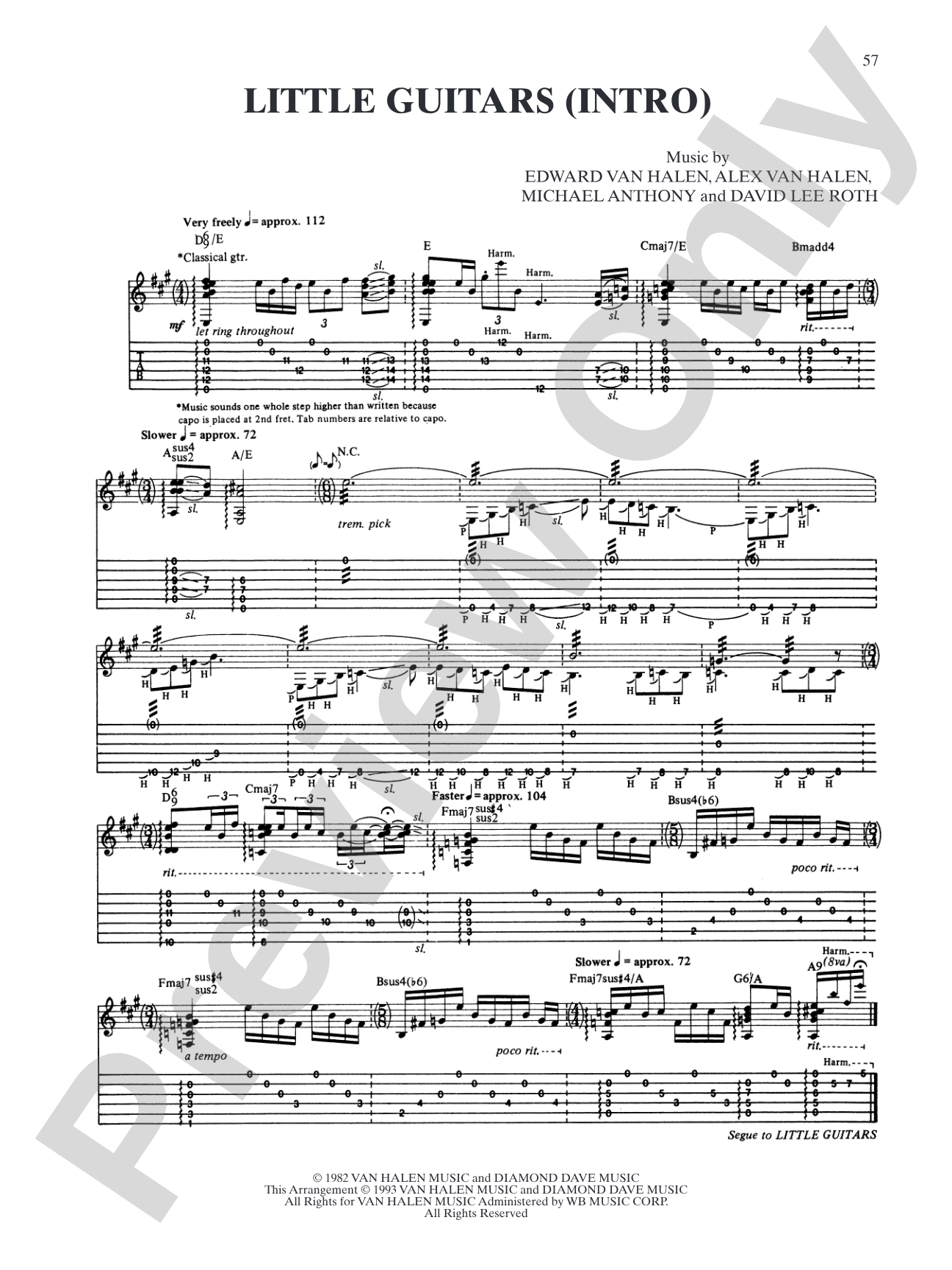 Little Guitars (Intro): Authentic Guitar TAB