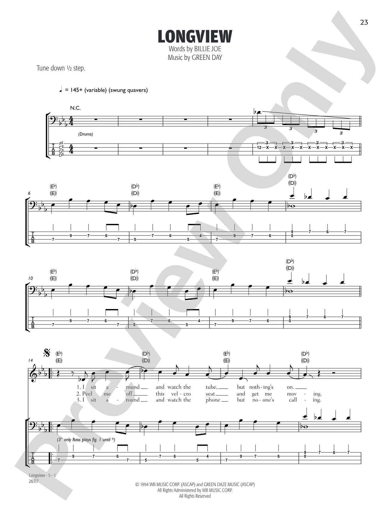 Longview: Bass TAB