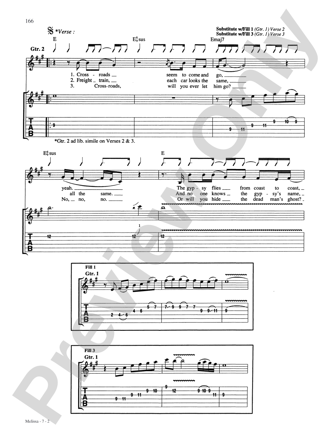 Melissa: Authentic Guitar TAB