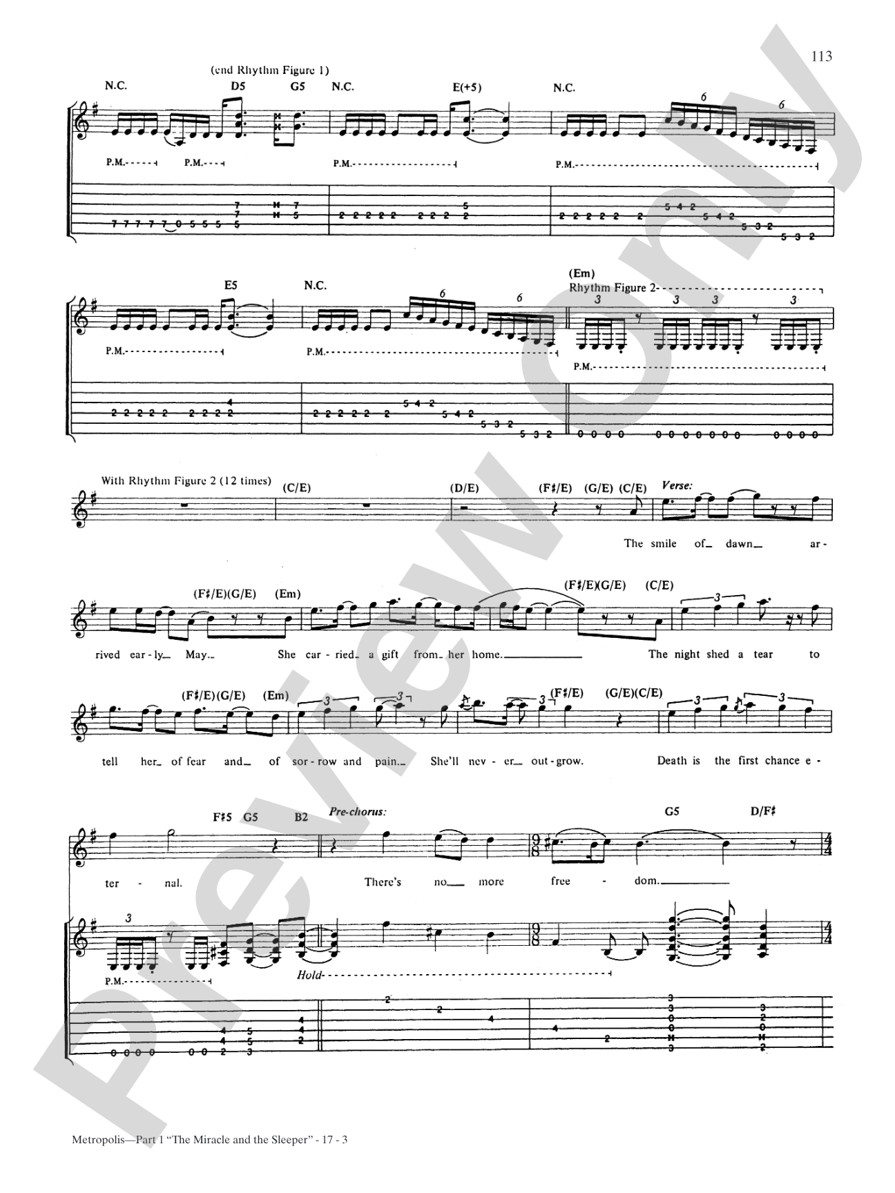 Metropolis-Part 1: "The Miracle and the Sleeper": Authentic Guitar TAB