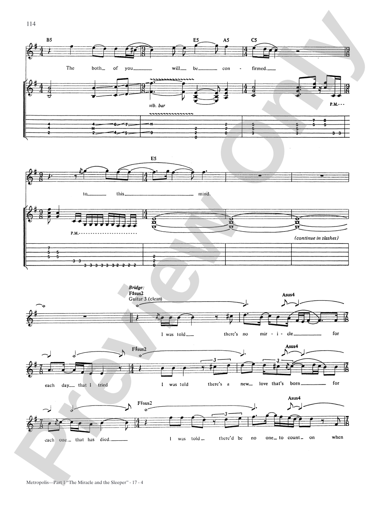 Metropolis-Part 1: "The Miracle and the Sleeper": Authentic Guitar TAB