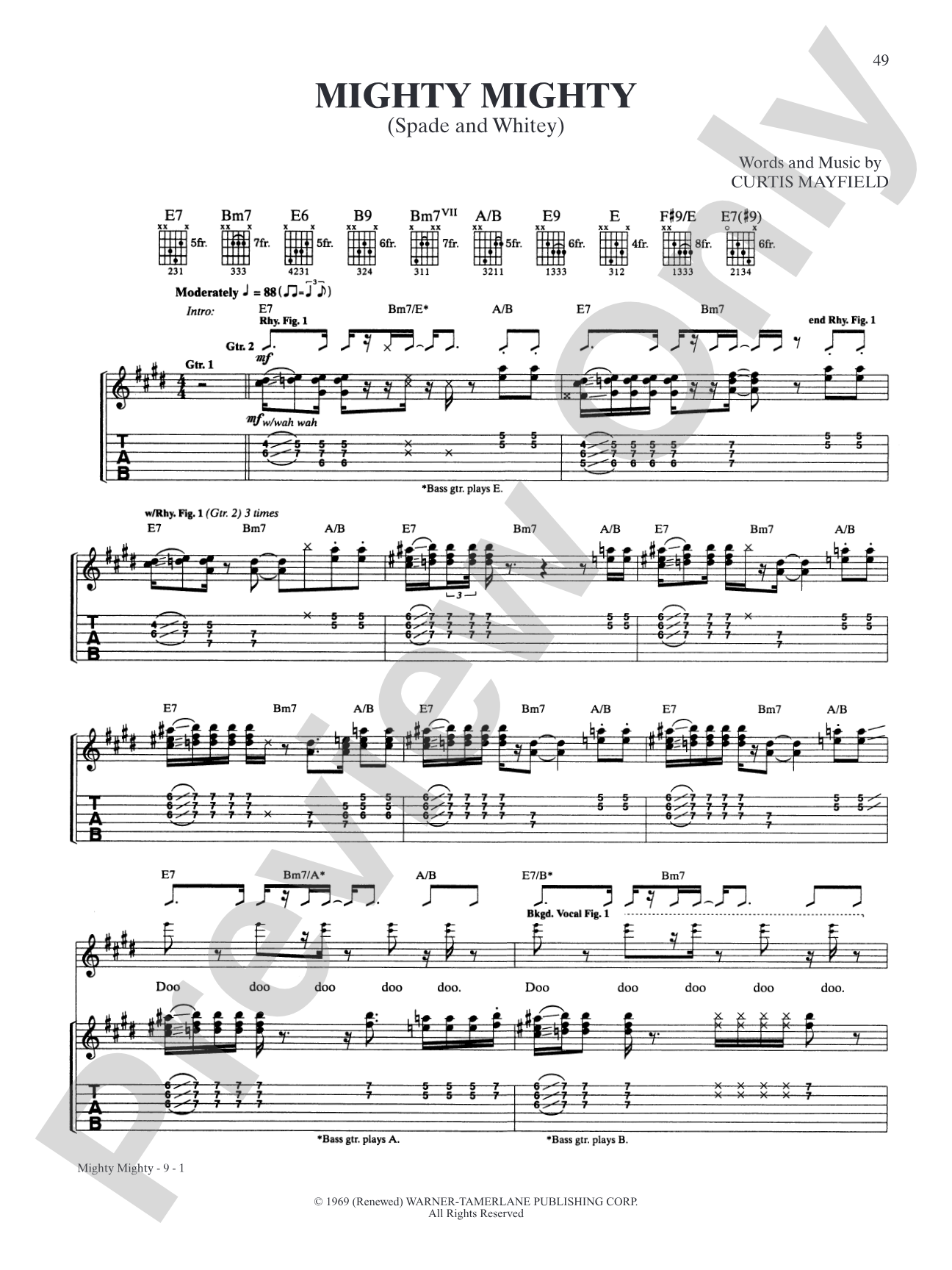 Mighty Mighty (Spade and Whitey): Authentic Guitar TAB