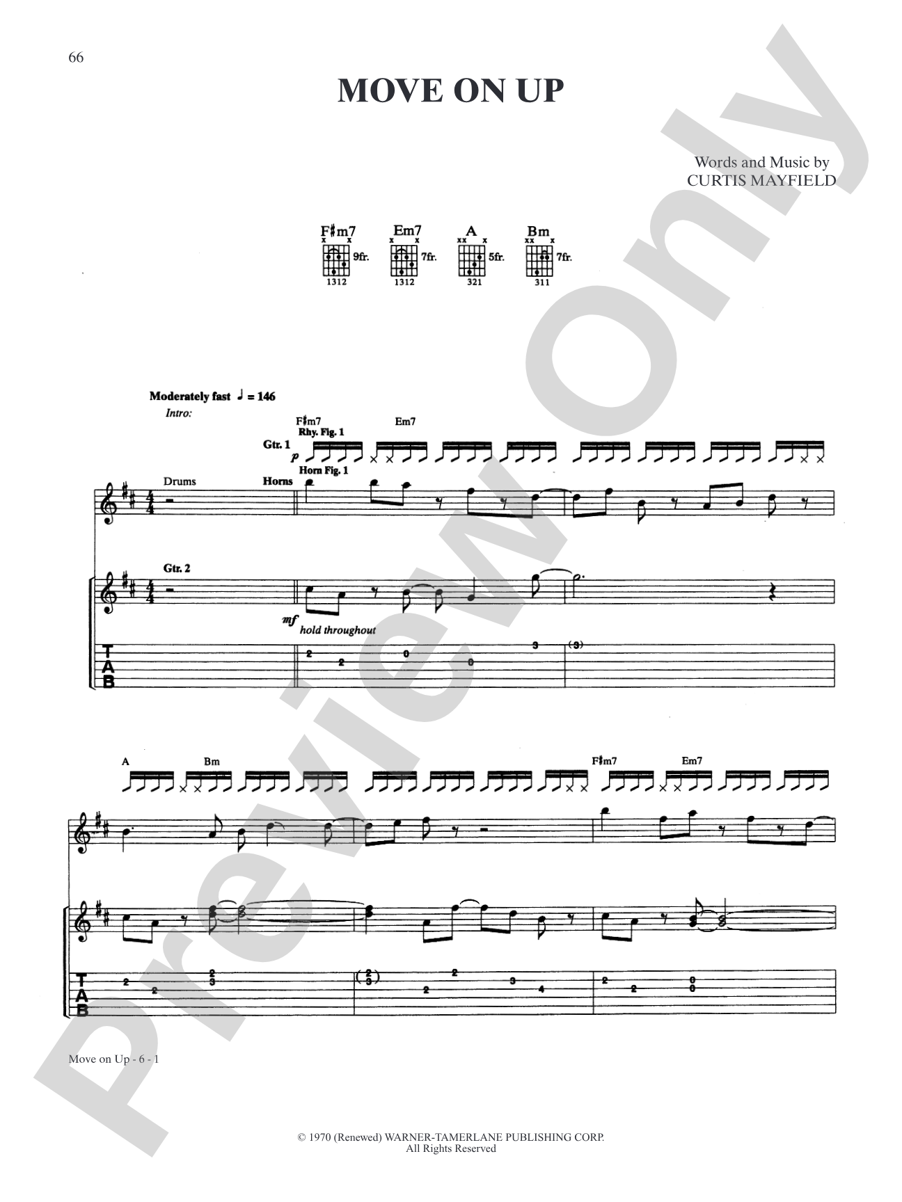 Move on Up: Authentic Guitar TAB