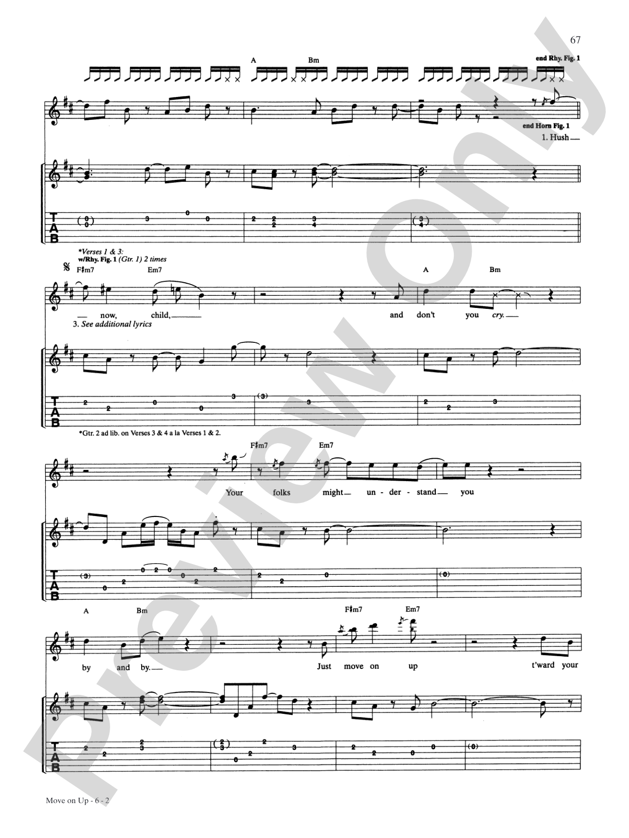 Move on Up: Authentic Guitar TAB