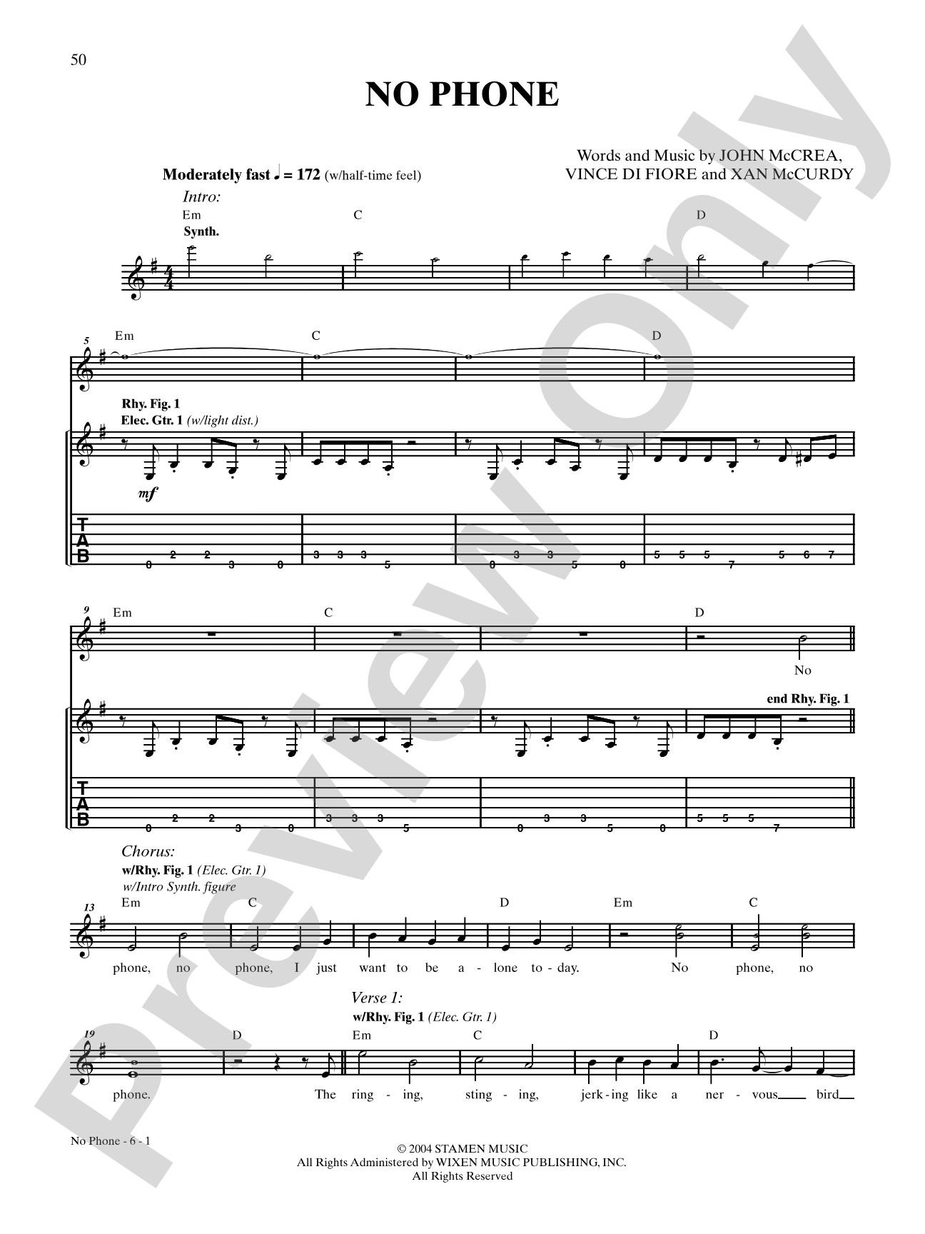 No Phone: Authentic Guitar TAB