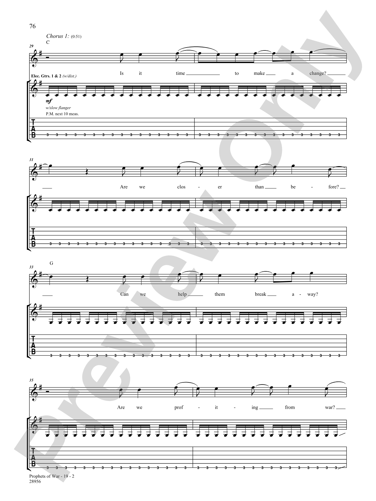 Prophets of War: Authentic Guitar TAB