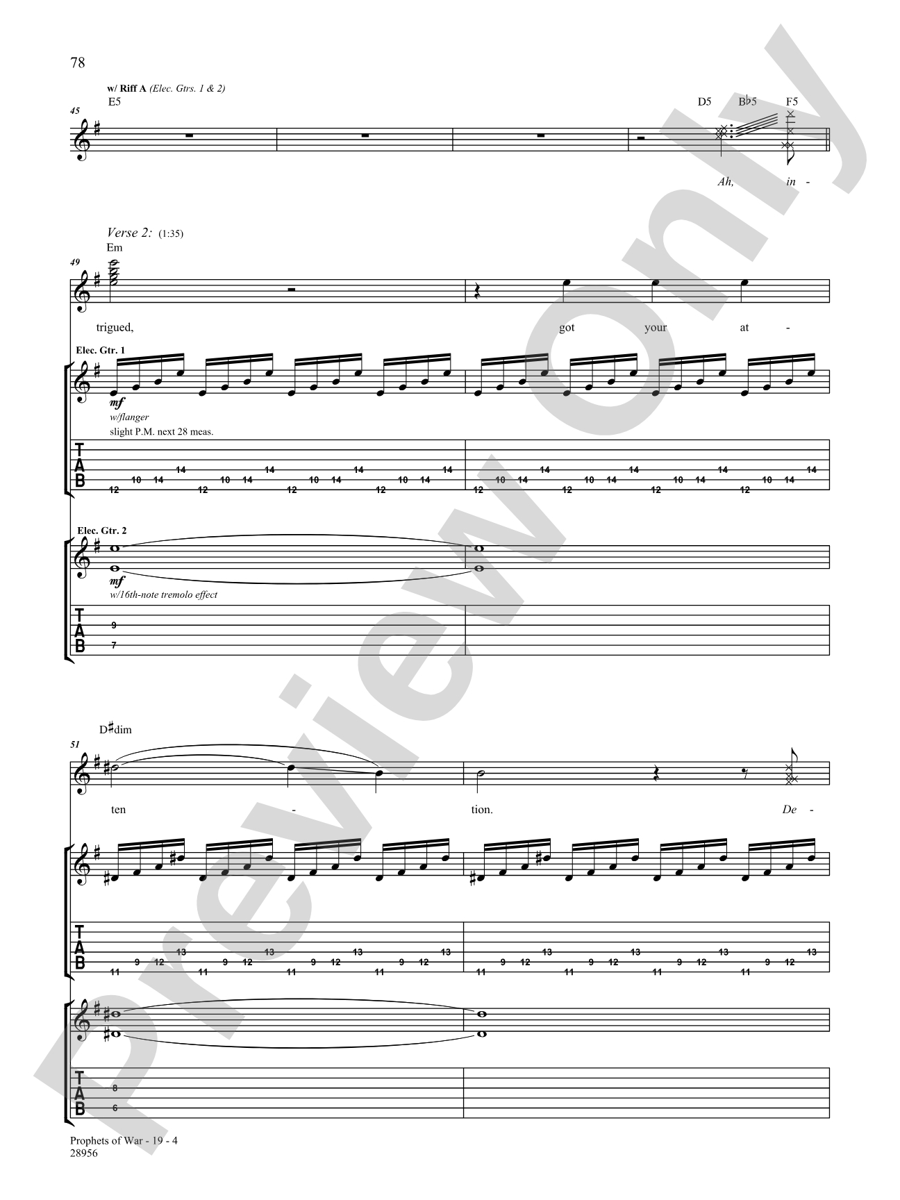 Prophets of War: Authentic Guitar TAB