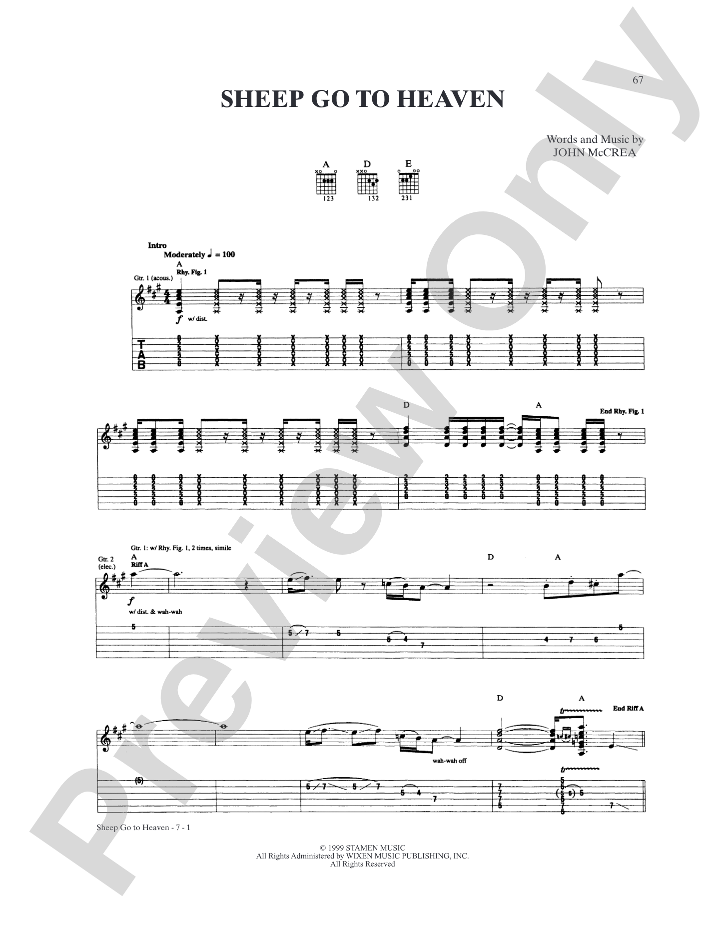 Sheep Go to Heaven: Authentic Guitar TAB