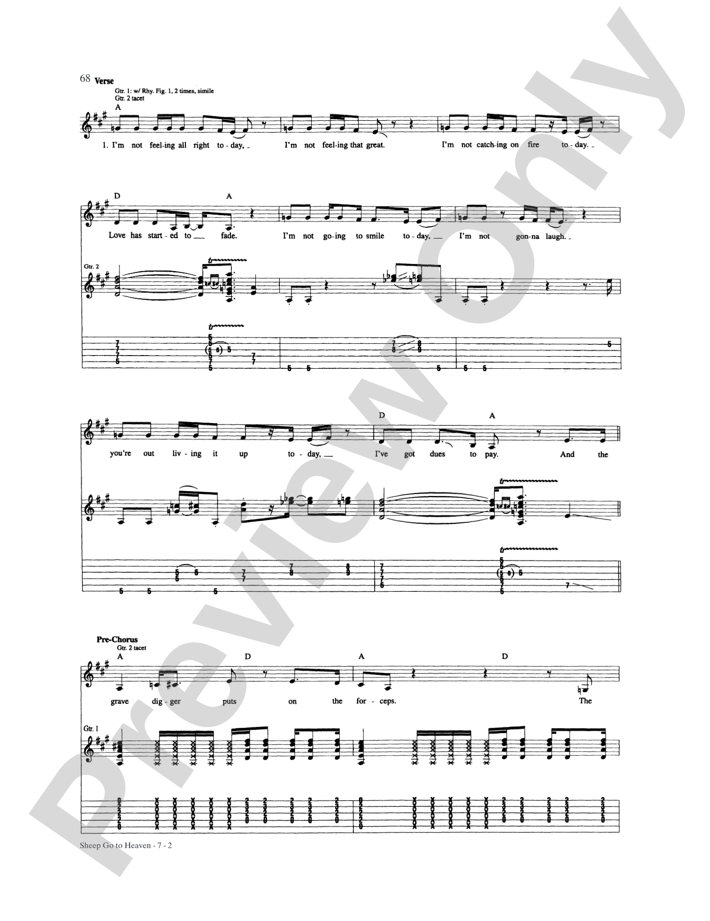 Sheep Go to Heaven: Authentic Guitar TAB