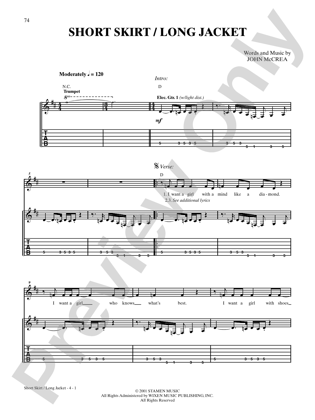 Short Skirt / Long Jacket: Authentic Guitar TAB