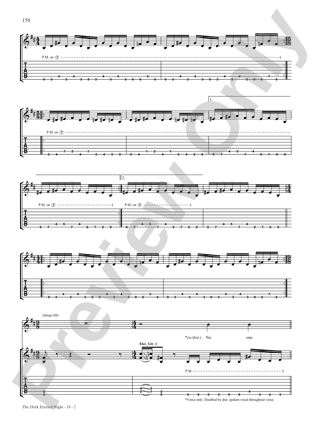 The Dark Eternal Night: Authentic Guitar TAB