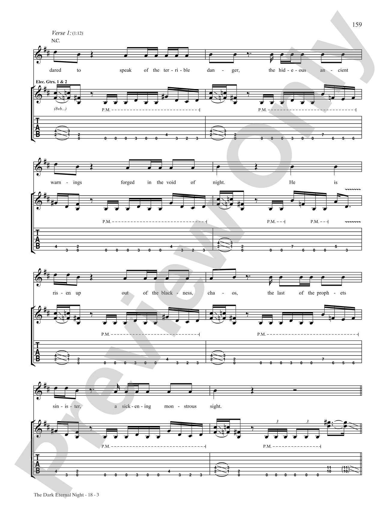 The Dark Eternal Night: Authentic Guitar TAB