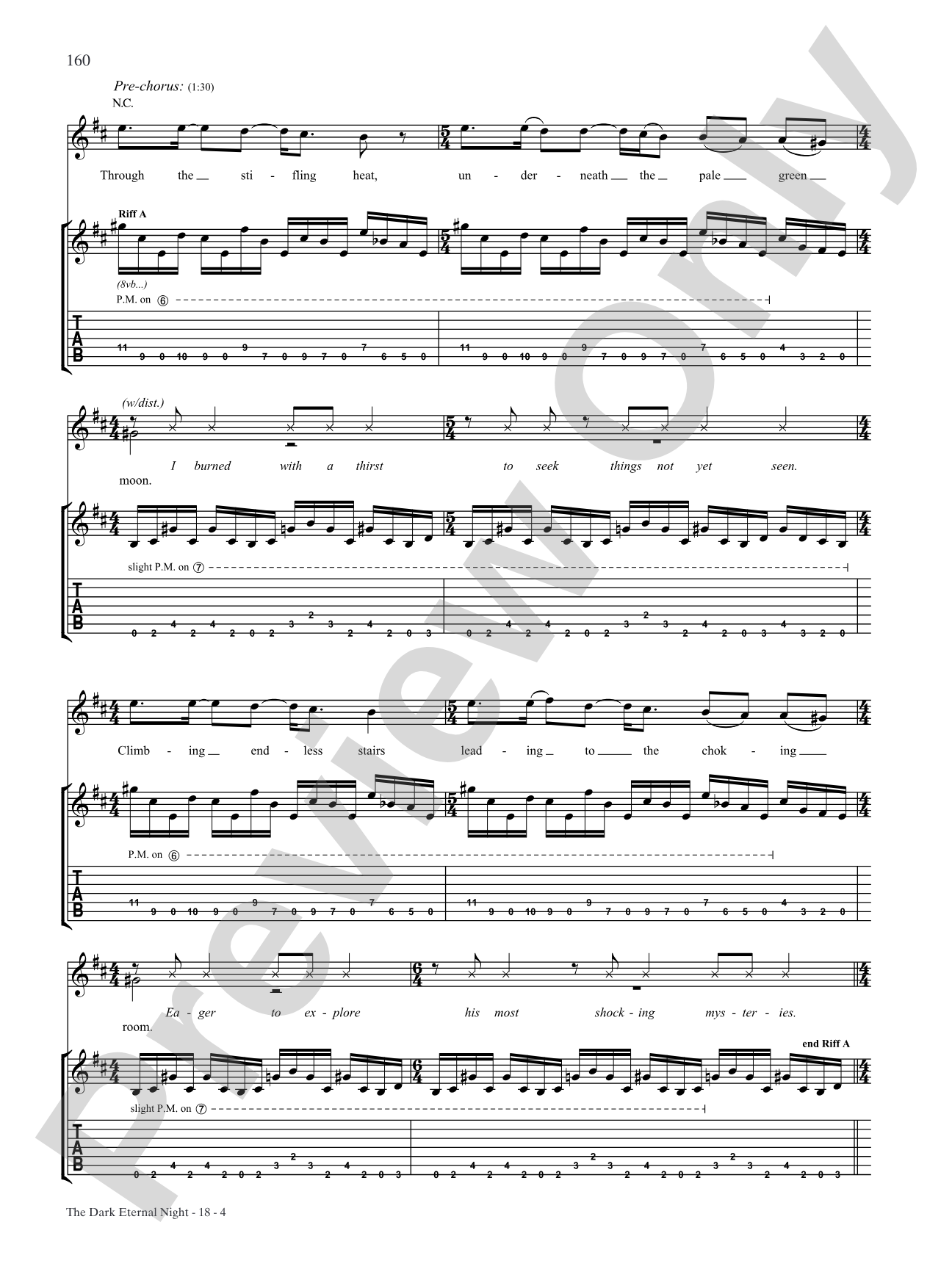 The Dark Eternal Night: Authentic Guitar TAB