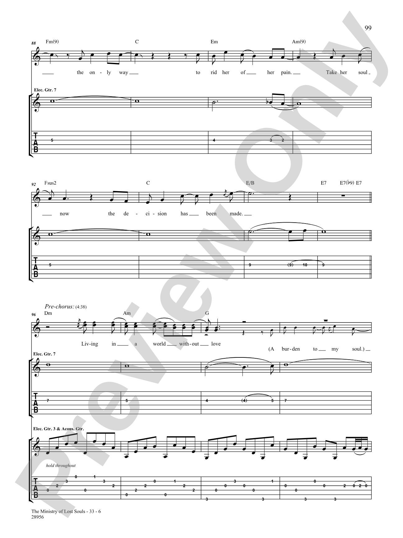 The Ministry of Lost Souls: Authentic Guitar TAB