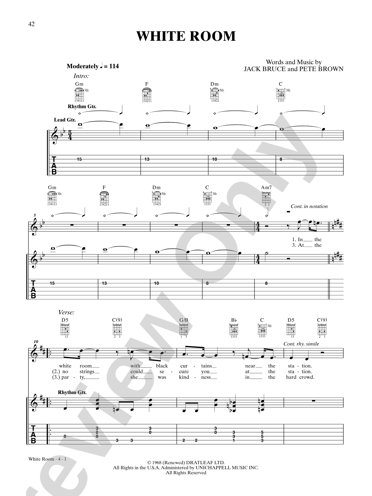 White Room: Easy Guitar