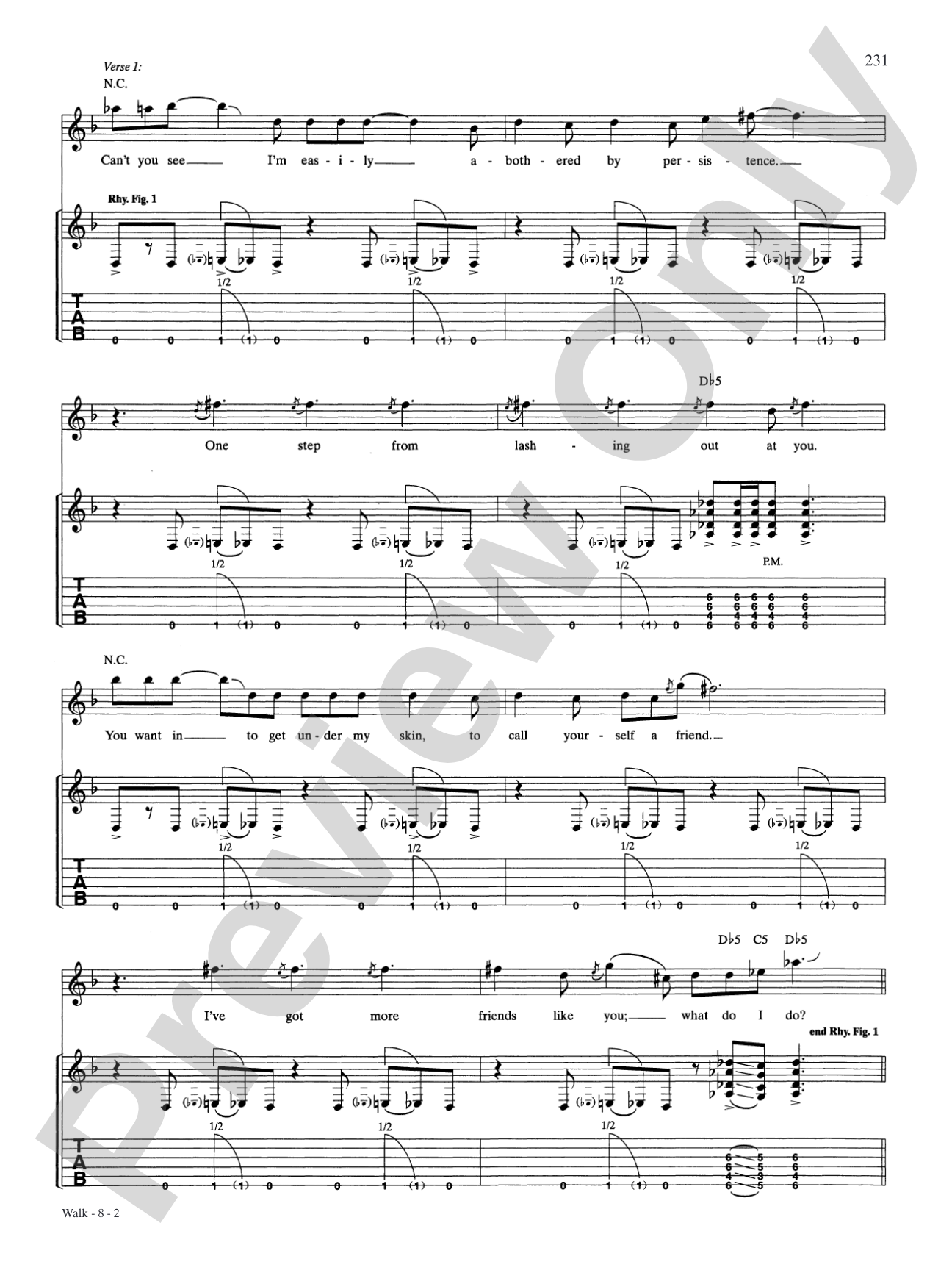 Walk: Authentic Guitar TAB