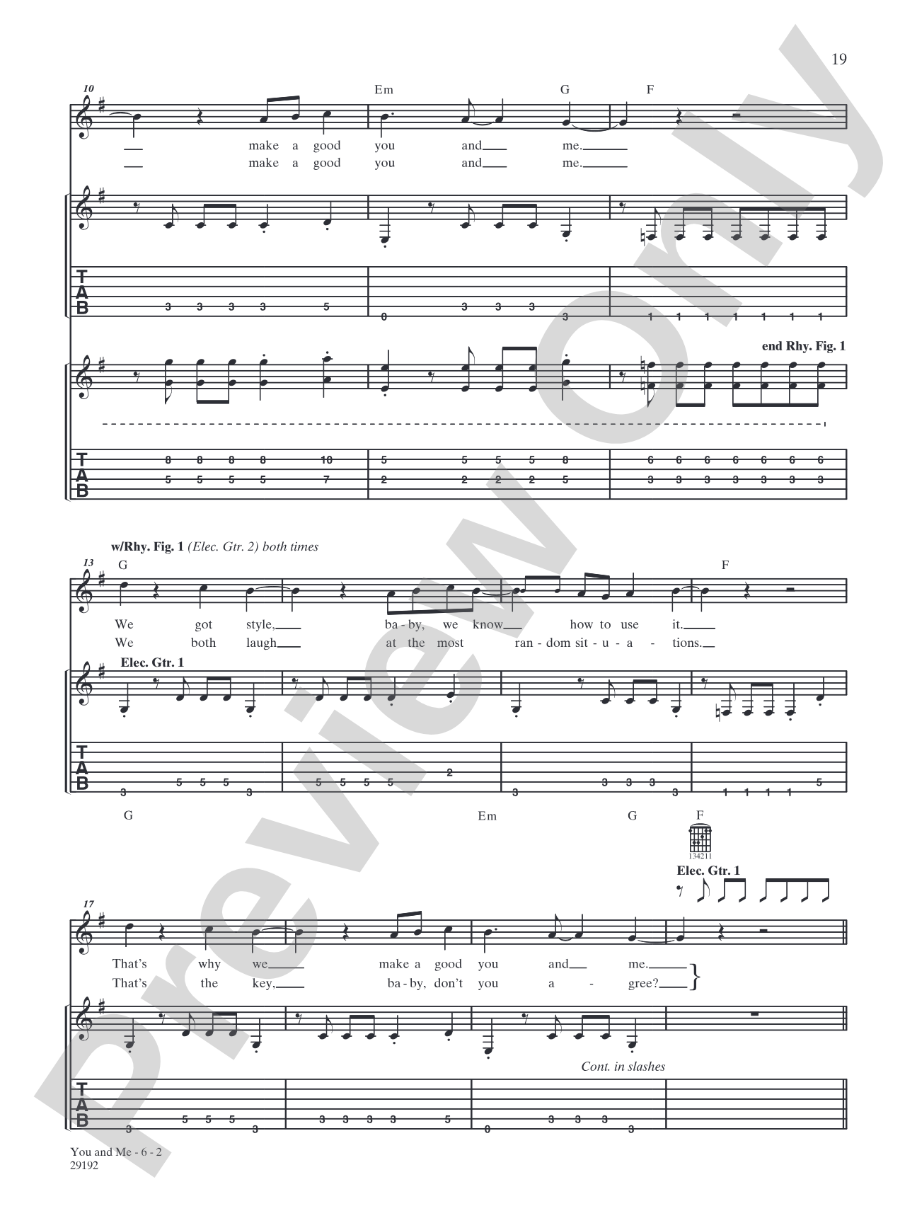 You and Me: Authentic Guitar TAB