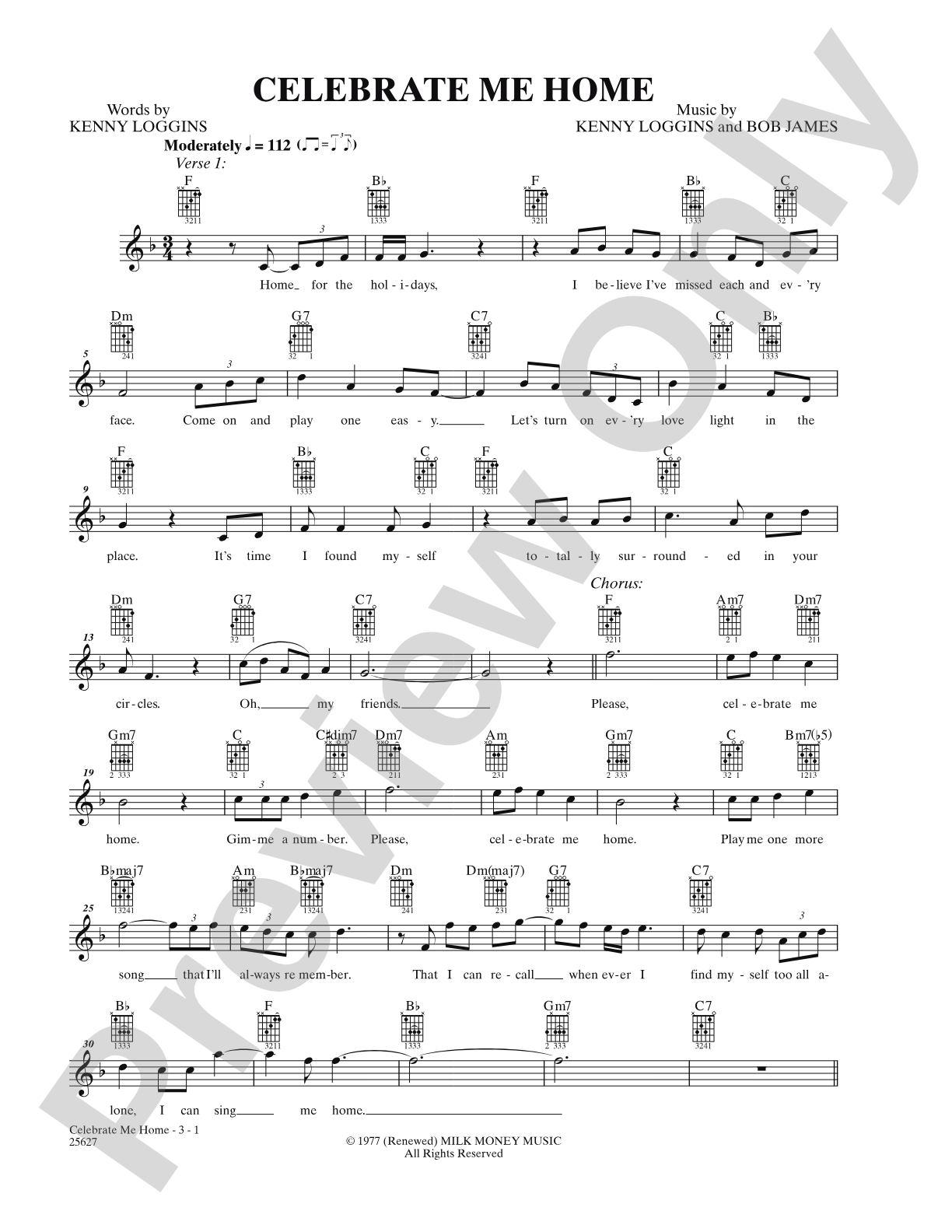 Celebrate Me Home: Lead Sheet
