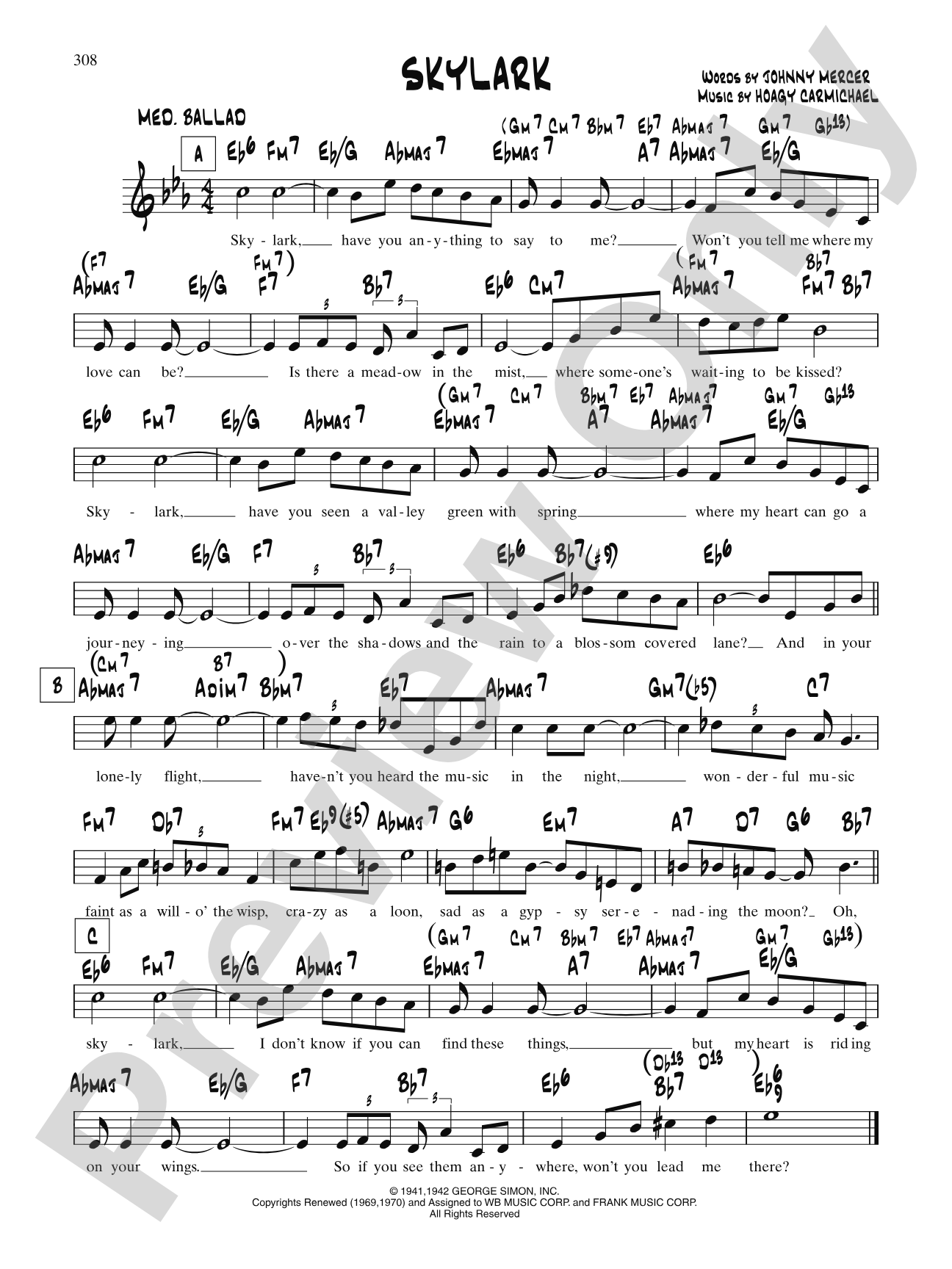 Skylark: Lead Sheet