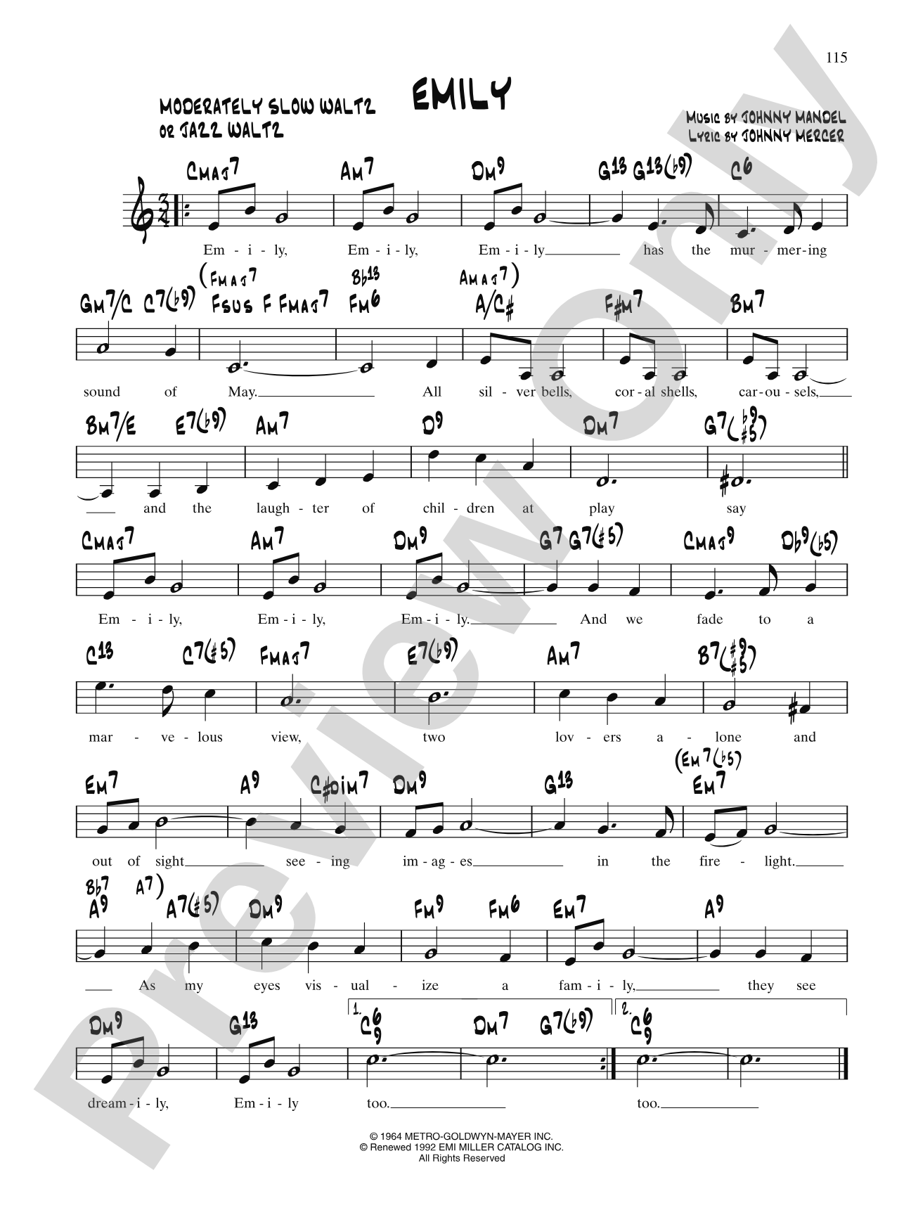 Emily: Lead Sheet