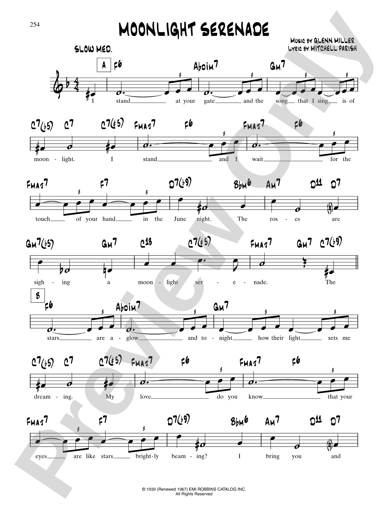 Moonlight Serenade: Lead Sheet