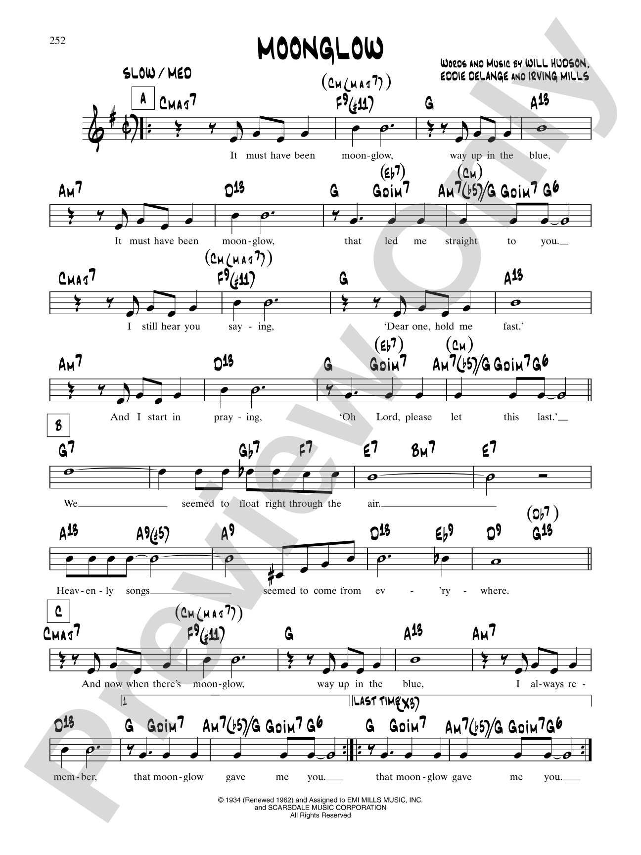 Moonglow: Lead Sheet