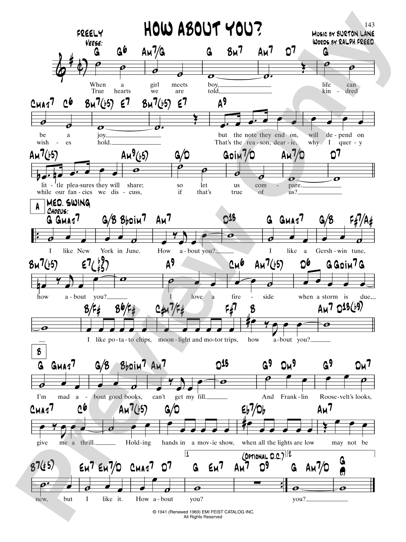How About You?: Lead Sheet
