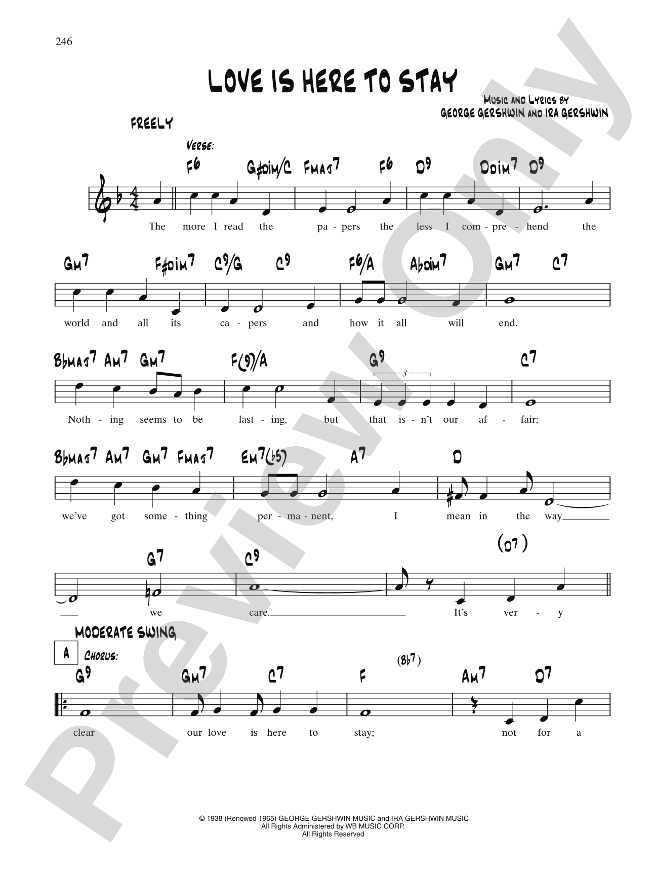 Love Is Here To Stay (From "Goldwyn Follies"): Lead Sheet