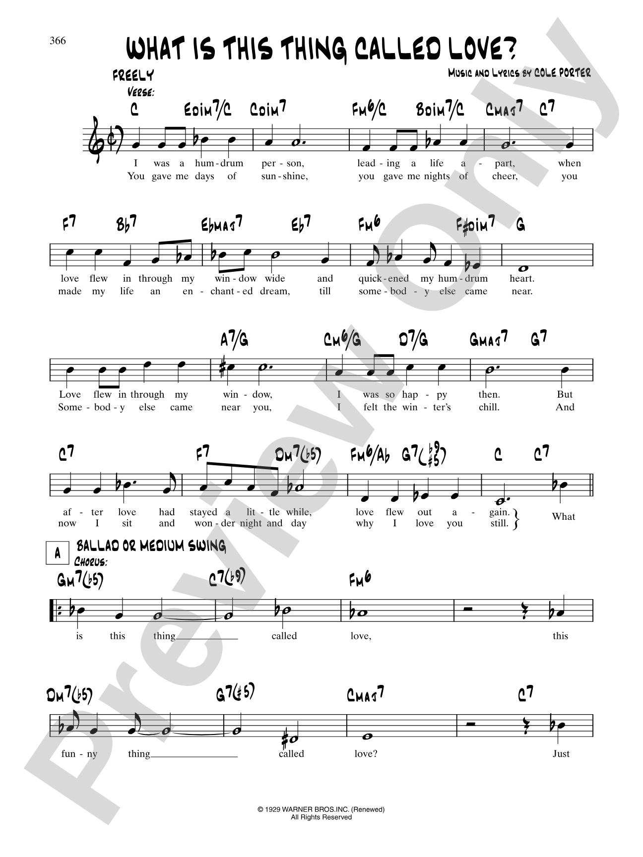 What Is This Thing Called Love?: Lead Sheet