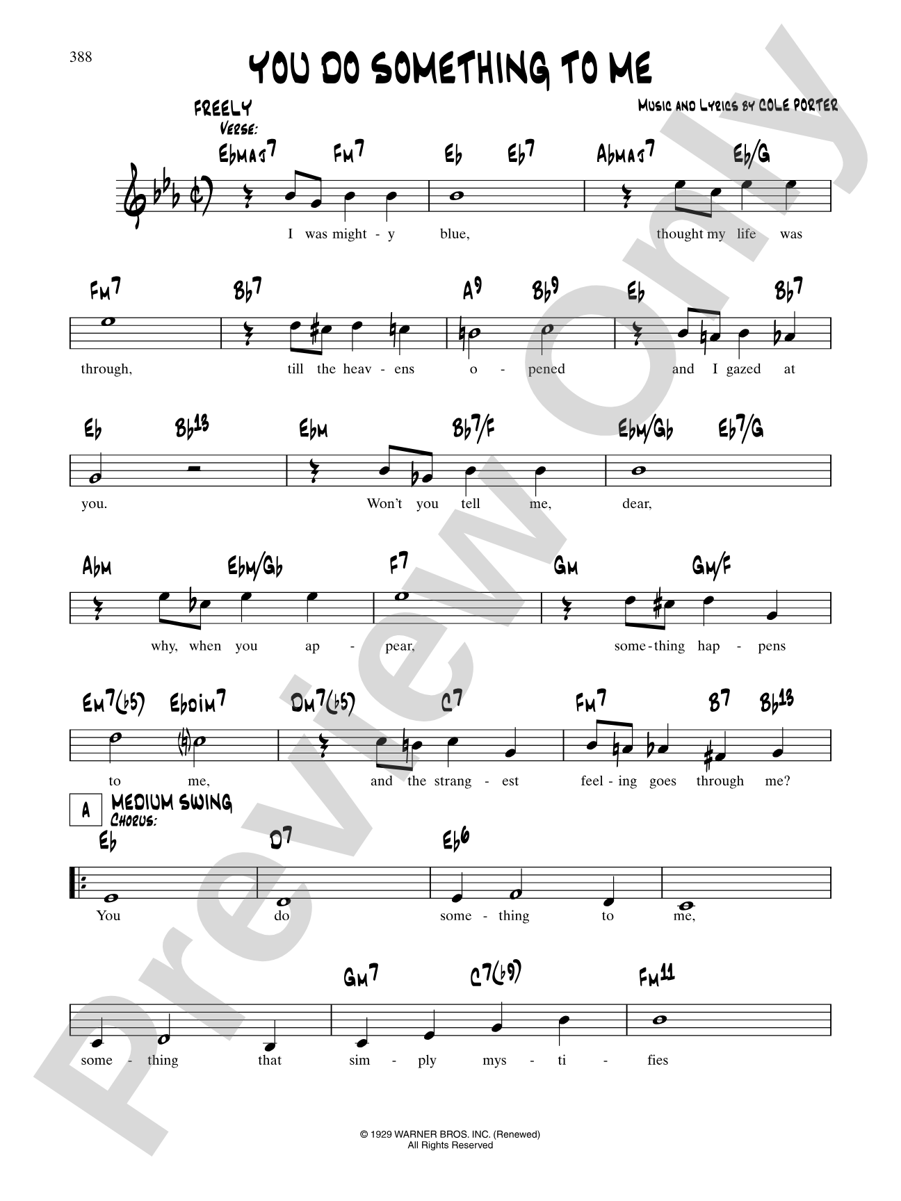 You Do Something To Me (From "50 Million Frenchmen"): Lead Sheet