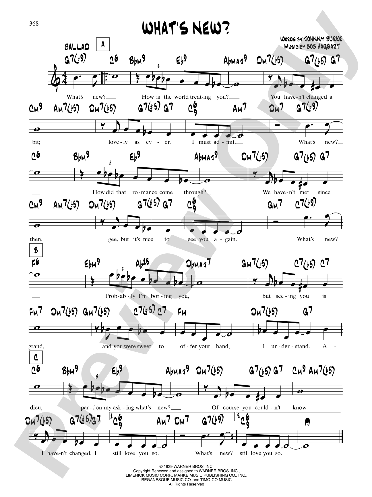 What's New?: Lead Sheet