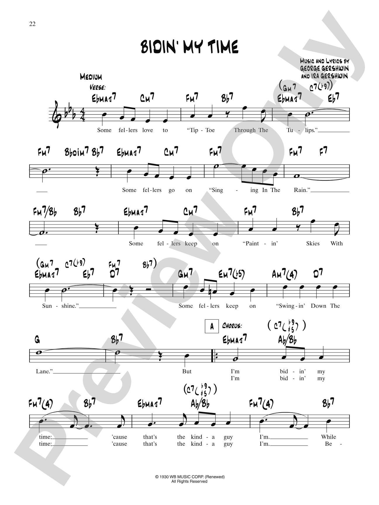 Bidin' My Time: Lead Sheet