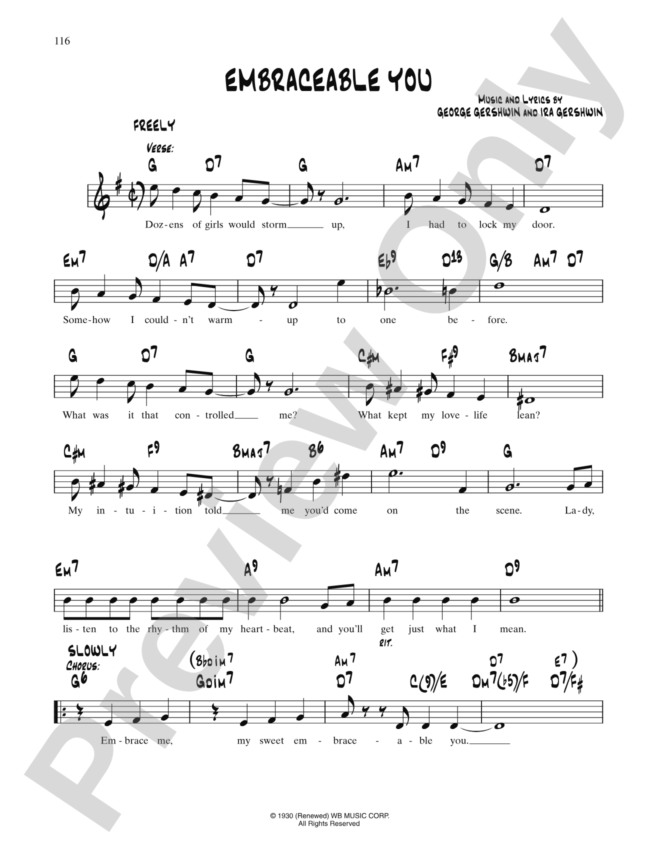 Embraceable You: Lead Sheet