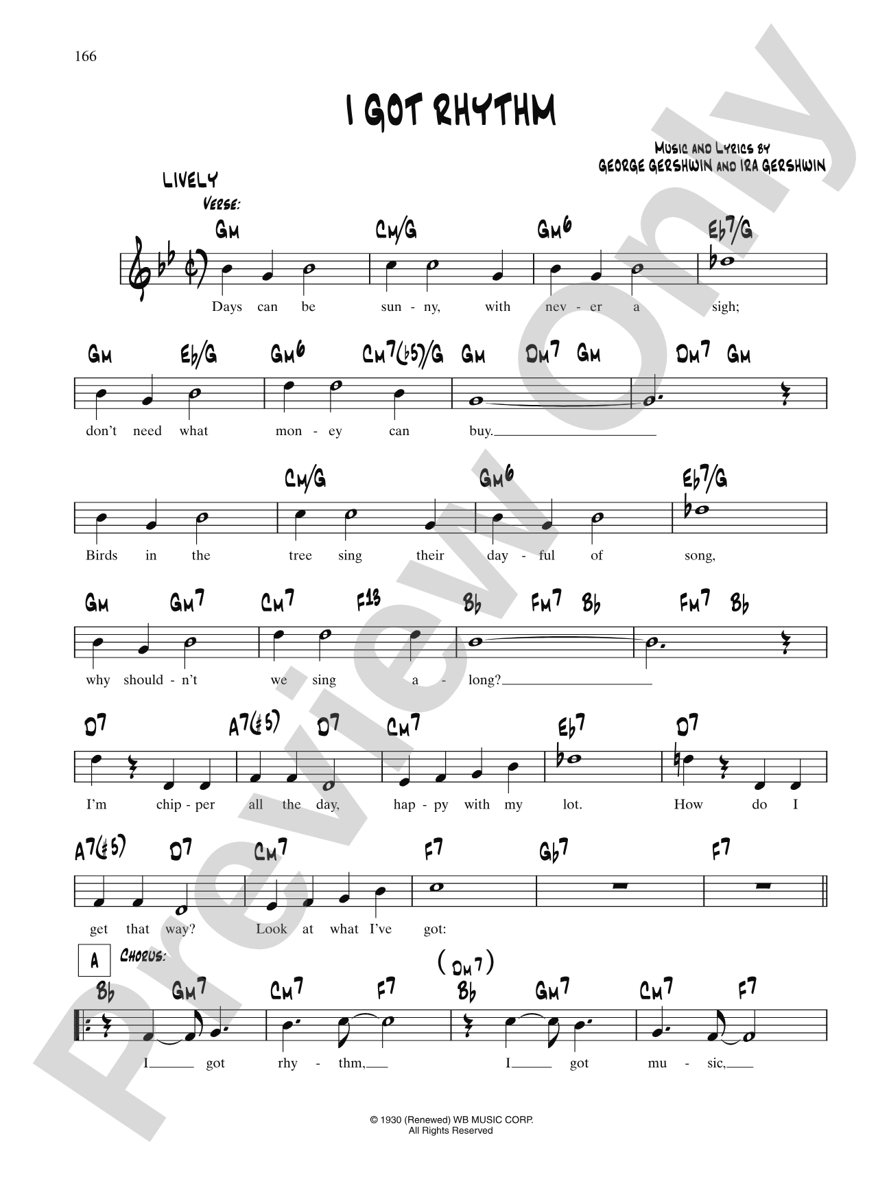I Got Rhythm: Lead Sheet