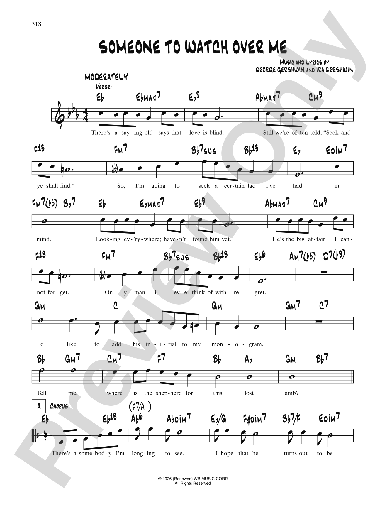 Someone To Watch Over Me (From "Oh, Kay!"): Lead Sheet