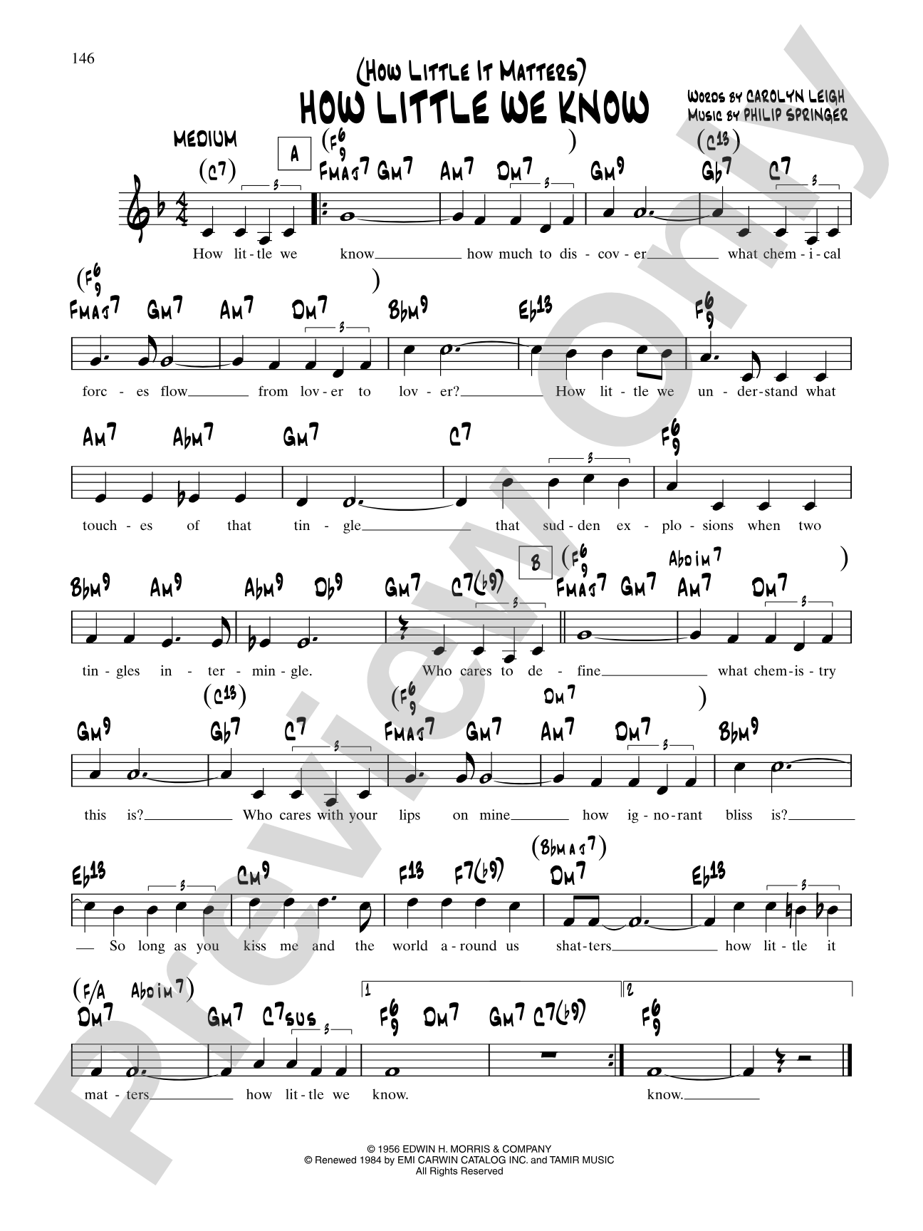 How Little We Know: Lead Sheet