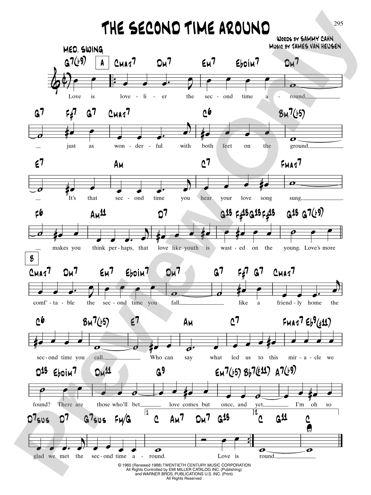 The Second Time Around: Lead Sheet