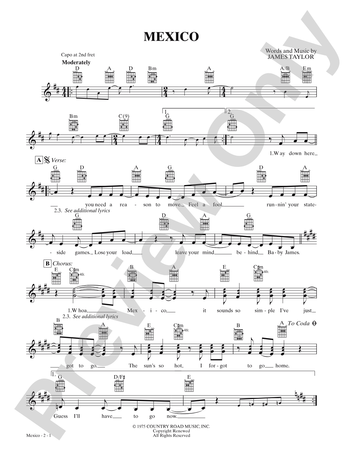 Mexico: Lead Sheet