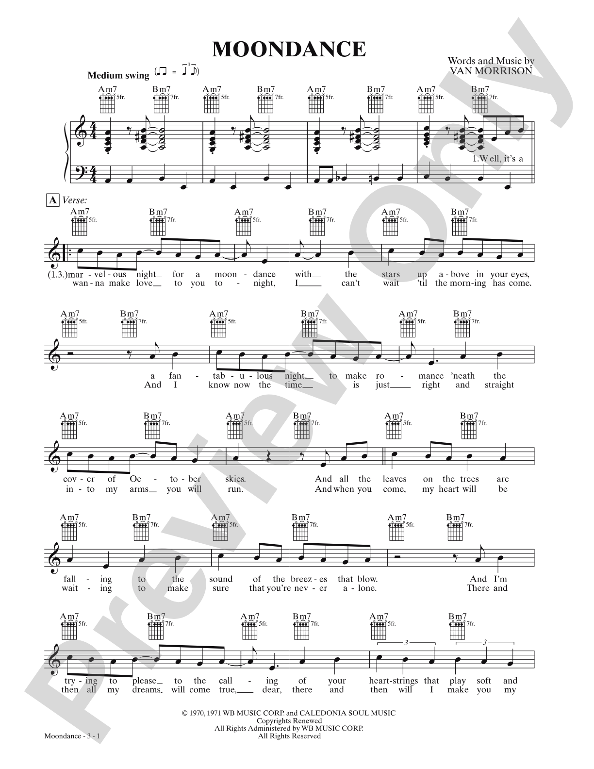 Moondance: Lead Sheet