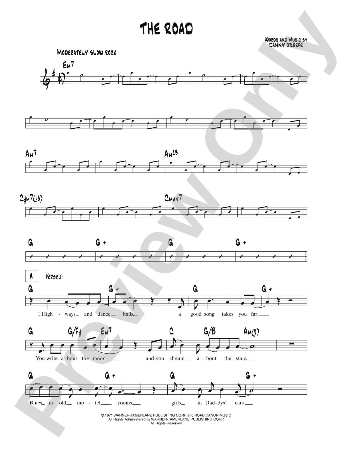 The Road: Lead Sheet